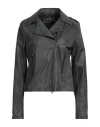 Street Leathers Woman Jacket Lead Size M Leather In Grey