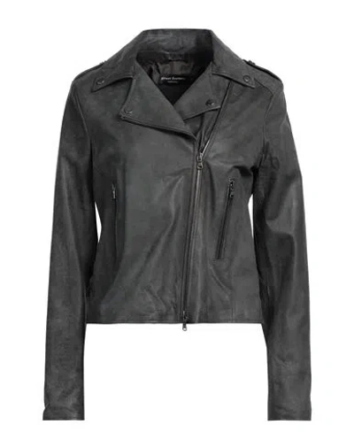 Street Leathers Woman Jacket Lead Size M Leather In Grey