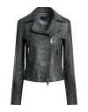 Street Leathers Woman Jacket Lead Size S Leather In Grey