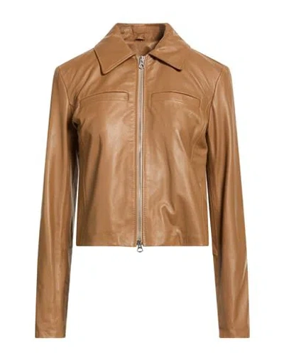Street Leathers Woman Jacket Light Brown Size Xl Leather In Multi