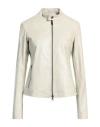 Street Leathers Woman Jacket Light Grey Size M Leather