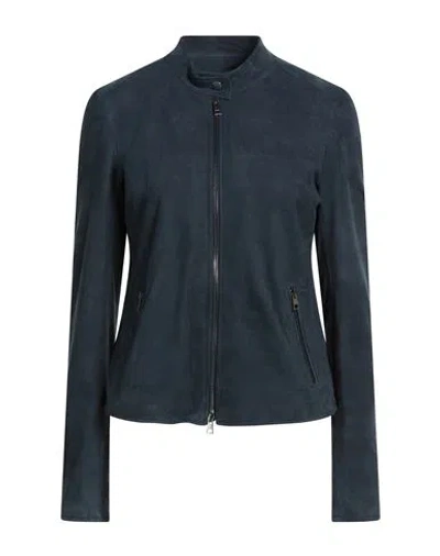 Street Leathers Woman Jacket Midnight Blue Size L Leather