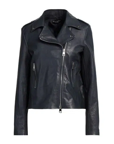 Street Leathers Woman Jacket Midnight Blue Size M Leather