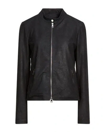 Street Leathers Woman Jacket Midnight Blue Size M Leather In Multi