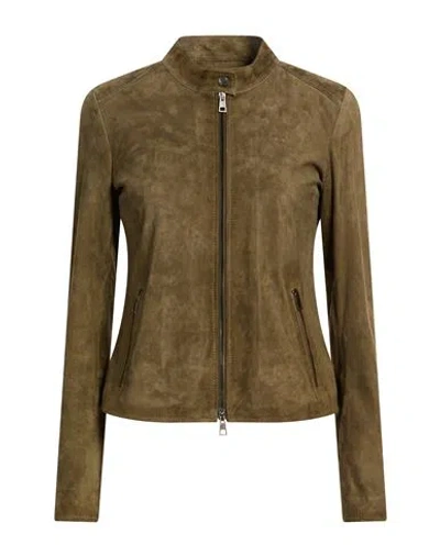 Street Leathers Woman Jacket Military Green Size L Leather