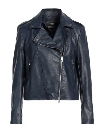 Street Leathers Woman Jacket Navy Size M Polyurethane, Viscose