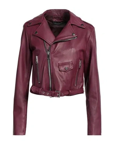 Street Leathers Woman Jacket Plum Size L Leather In Purple
