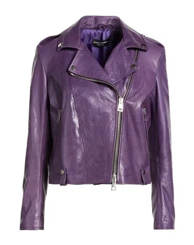 Street Leathers Woman Jacket Purple Size M Leather