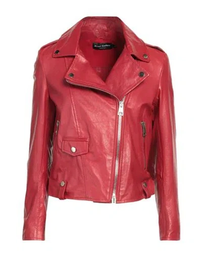 Street Leathers Woman Jacket Red Size L Leather