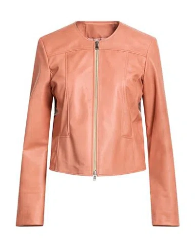 Street Leathers Woman Jacket Salmon Pink Size Xl Leather