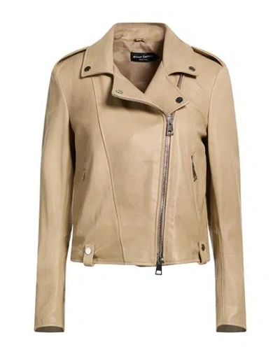 Street Leathers Woman Jacket Sand Size Xl Leather In Brown