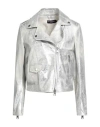 Street Leathers Woman Jacket Silver Size M Leather