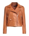 Street Leathers Woman Jacket Tan Size M Leather In Brown