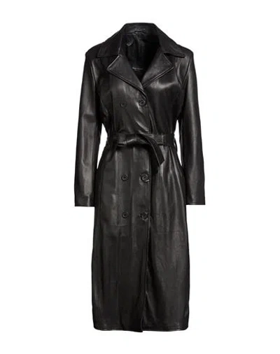 Street Leathers Woman Overcoat & Trench Coat Black Size Xl Leather