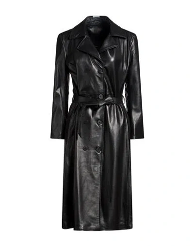 Street Leathers Woman Overcoat & Trench Coat Black Size Xs Leather