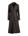 Street Leathers Woman Overcoat & Trench Coat Chocolate Brown Size L Soft Leather