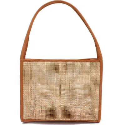 Street Level Gatra Rattan Woven Shoulder Bag In Brown