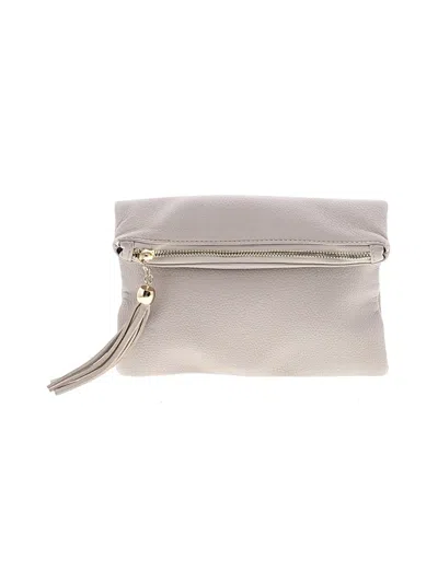 Pre-owned Street Level Leather Clutch In Gray