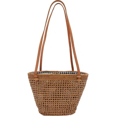 Street Level Sola Woven Shoulder Bag In Brown