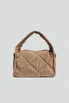 Street Level Sophia Mini Quilted Crossbody Tote In Sand In Beige
