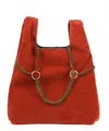 Street Level Women's Tote With Chain Detail Bag In Red In Red