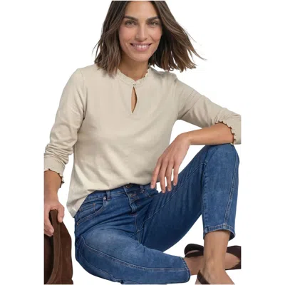 Street One Beige Cotton Long Sleeve T-shirt In Neutral