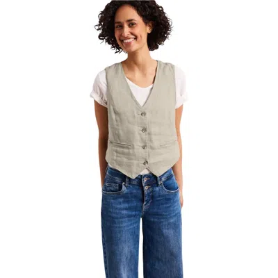 Street One Beige Linen Waistcoat