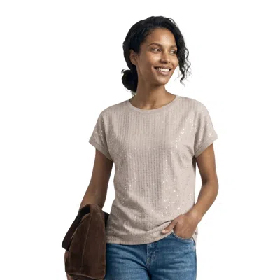 Street One Beige Polyester T-shirt In Gray