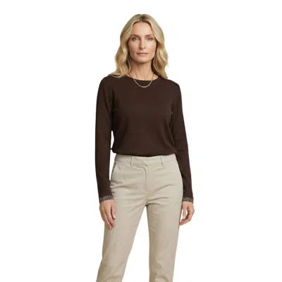 Street One Brown Cotton Long Sleeve T-shirt In Multi