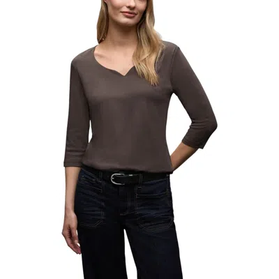 Street One Brown Cotton Long Sleeve T-shirt In Multi