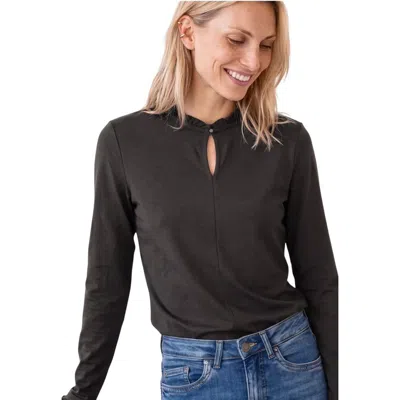 Street One Brown Cotton Long Sleeve T-shirt In Gray