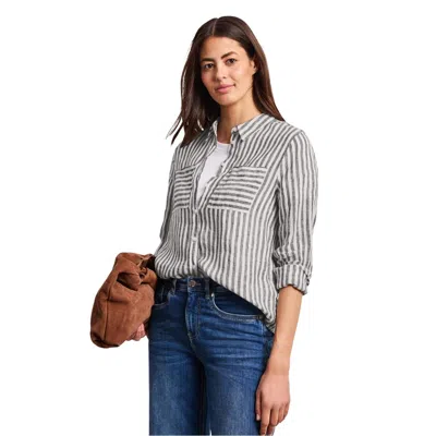 Street One Brown Linen Blouse In Gray