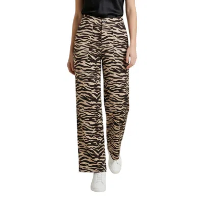 Street One Brown Viscose Casual Pants In Multi