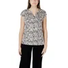 Street One Cream Cotton T-shirt In Multi