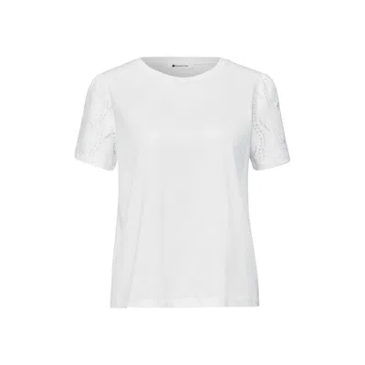 Street One Cream Cotton T-shirt In White