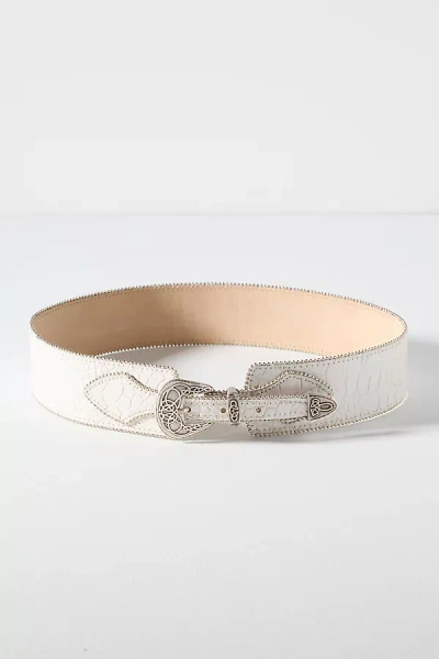 Streets Ahead Beaded Western Buckle Belt In White