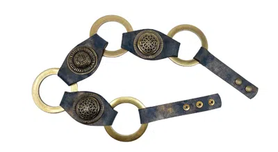 Streets Ahead Billie Belt In Navy Shimmer In Blue With Gold