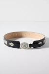 Streets Ahead Concho Studded Western Waist Belt In Black