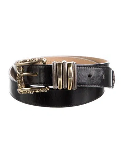 Pre-owned Streets Ahead Embossed Leather Belt In Black