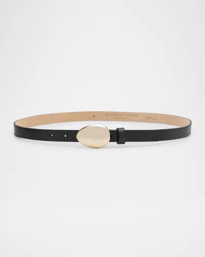 Streets Ahead Leather Belt In Black