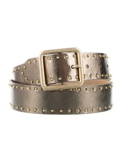 Pre-owned Streets Ahead Leather Studded Accents Belt In Black