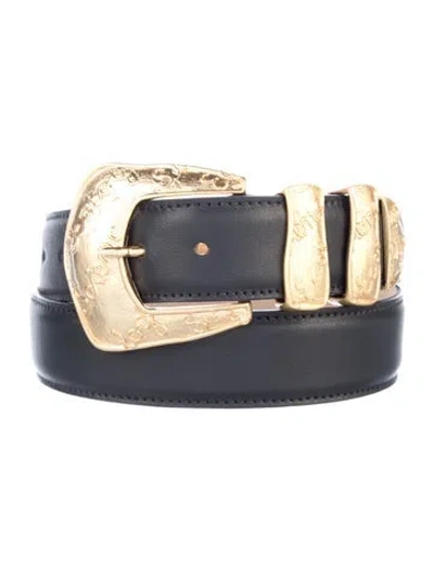 Pre-owned Streets Ahead Leather Waist Belt In Black