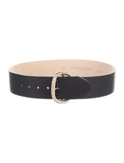 Pre-owned Streets Ahead Leather Waist Belt In Black
