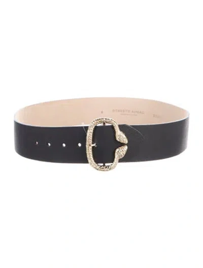 Pre-owned Streets Ahead Leather Waist Belt In Black