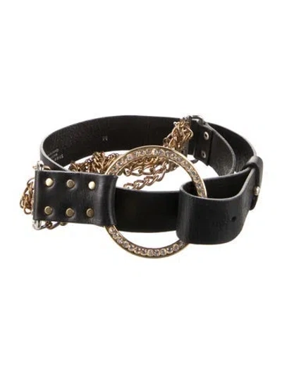 Pre-owned Streets Ahead Leather Waist Belt In Black