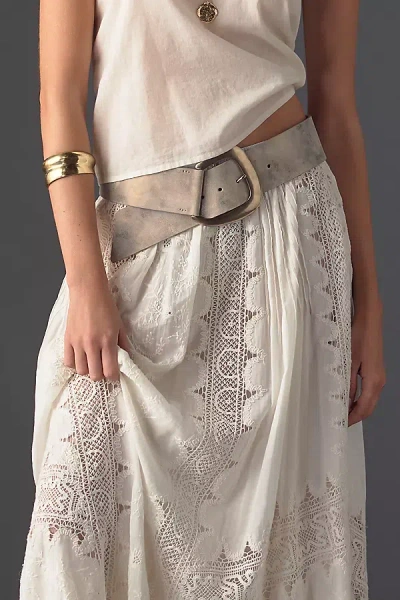 Streets Ahead Low-slung Italian Leather Belt In Sand