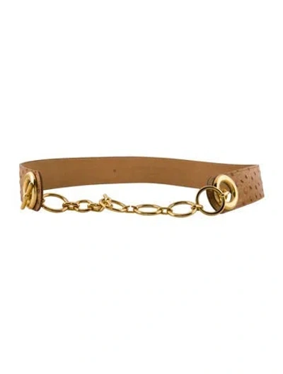 Pre-owned Streets Ahead Ostrich Waist Belt In Brown