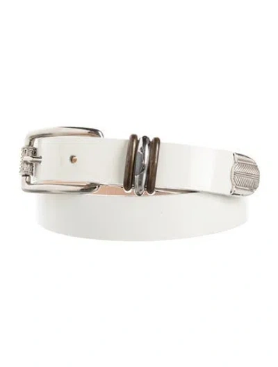 Pre-owned Streets Ahead Patent Leather Belt In White