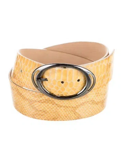 Pre-owned Streets Ahead Patent Leather Belt In Yellow