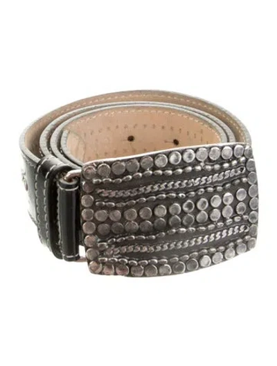 Pre-owned Streets Ahead Patent Leather Studded Accents Belt In Black